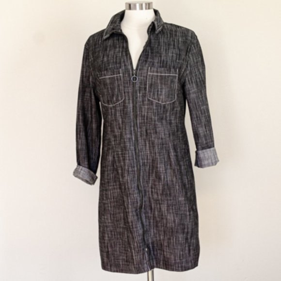 nobody's child Dresses & Skirts - Nobody's child denim heathered gray full zip dress